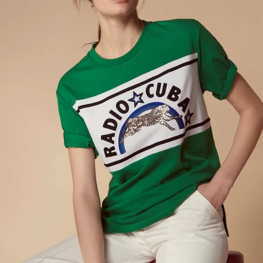 (Free Gift with $160+ Purchase) Sandro Theron Radio Cuba Embroidered Graphic Tee